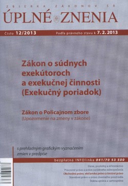 Obrázok - UZZ 12/2013 Zákon o súdnych exekútoroch a exekučnej činnost