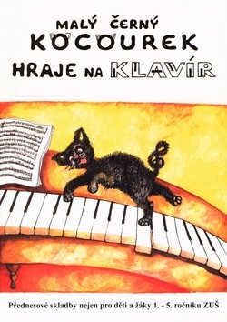 Obrázok - Malý černý kocourek hraje na klavír